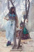 Ferdinand Max Bredt In a courtyard, Tunis oil painting reproduction